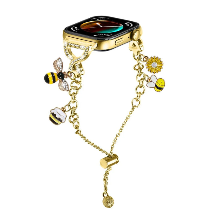 Electroplated Single Chain Style Watchband for Huawei Watch Fit 3 / 4 / 4 Pro Metal Sliding Bracelet Strap - Gold - 2