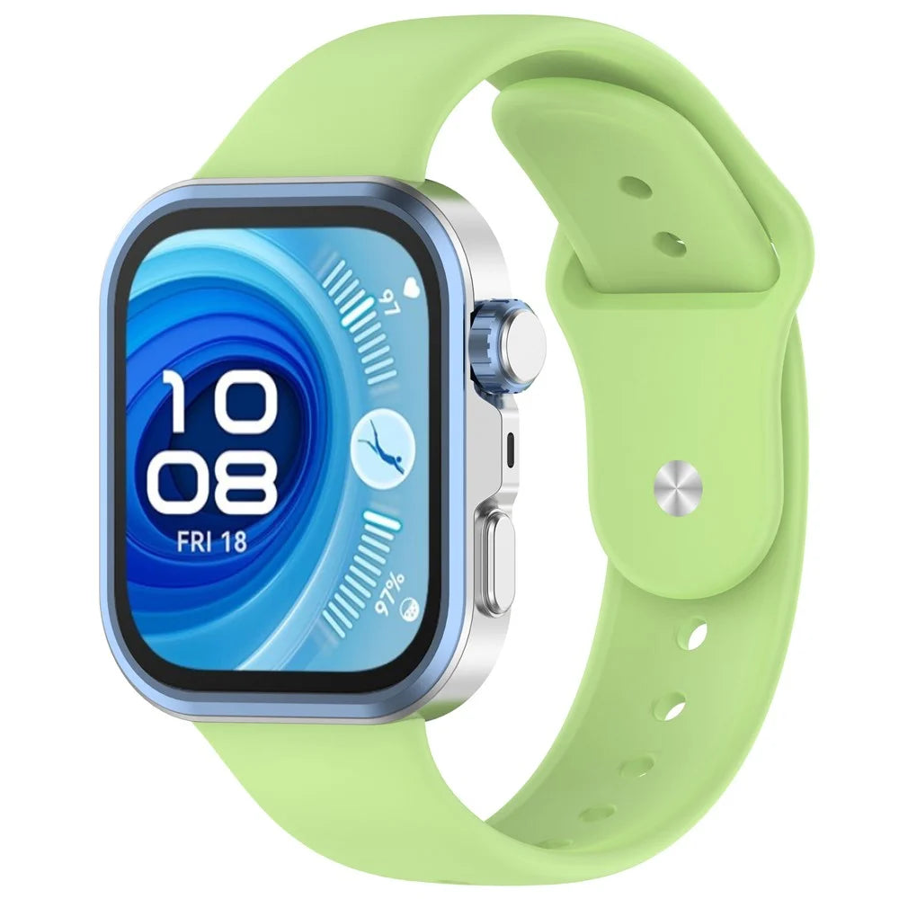 Smart Watch Band for Huawei Watch Fit 4 Pro / Fit 4 / Fit 3 Reverse Buckle Silicone Strap - Matcha Green - 2