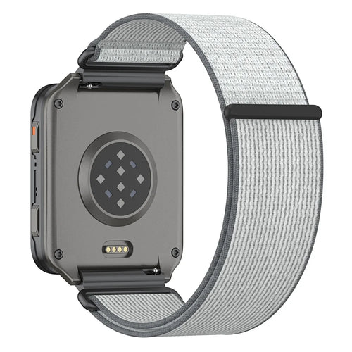 For Garmin Venu X1 Nylon Loop Strap with Metal Connector Quick Release Breathable Watch Band - Grey - 1