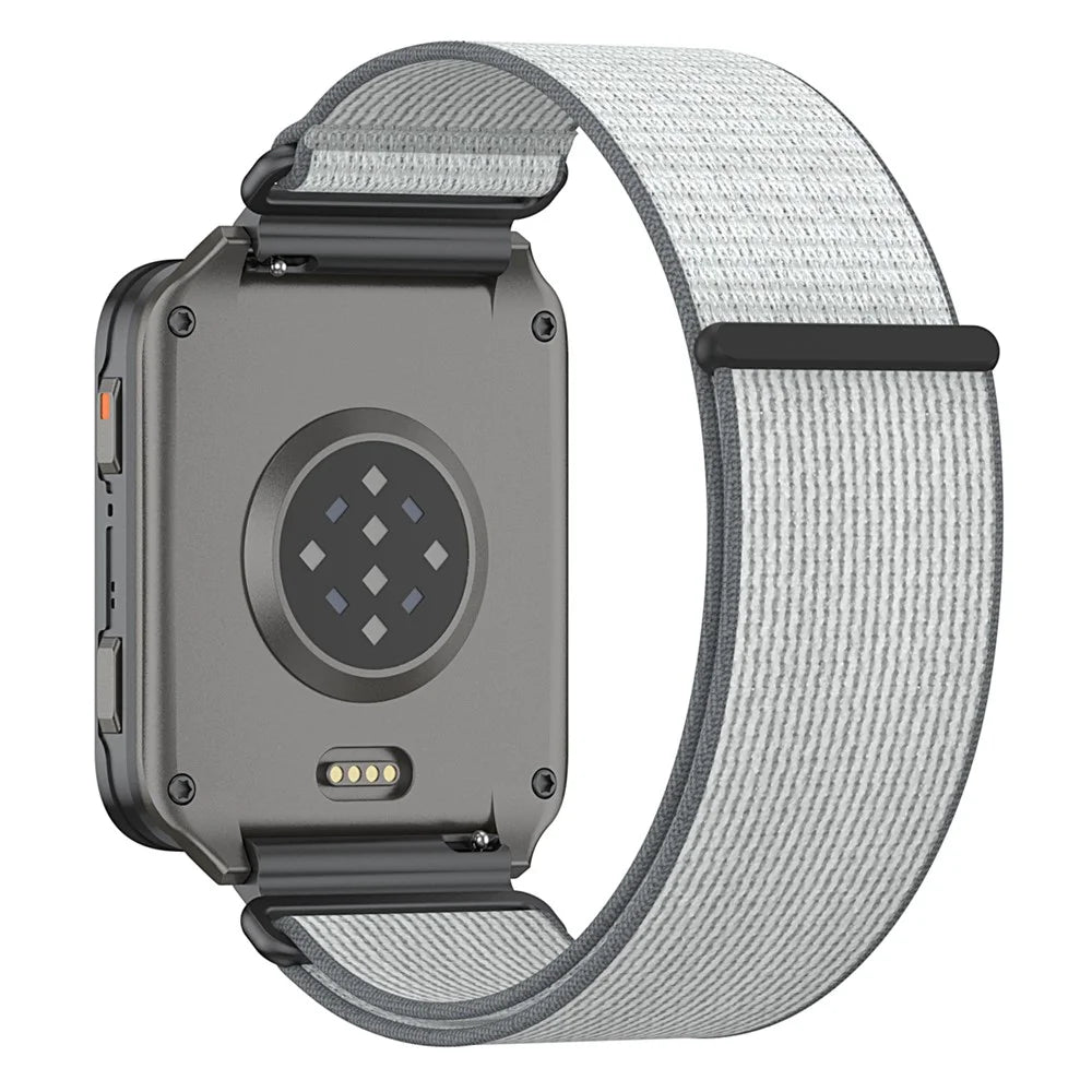 For Garmin Venu X1 Nylon Loop Strap with Metal Connector Quick Release Breathable Watch Band - Grey - 1