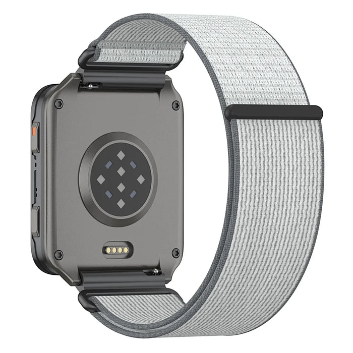 For Garmin Venu X1 Nylon Loop Strap with Metal Connector Quick Release Breathable Watch Band - Grey - 1