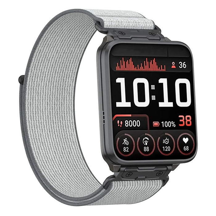 For Garmin Venu X1 Nylon Loop Strap with Metal Connector Quick Release Breathable Watch Band - Grey - 2