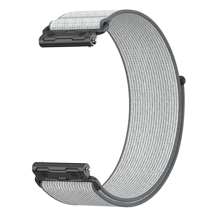 For Garmin Venu X1 Nylon Loop Strap with Metal Connector Quick Release Breathable Watch Band - Grey - 4