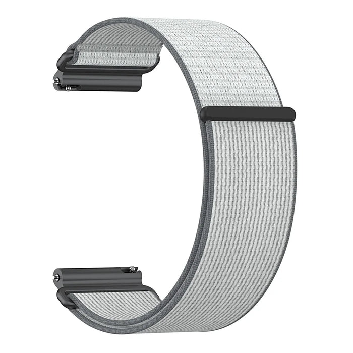 For Garmin Venu X1 Nylon Loop Strap with Metal Connector Quick Release Breathable Watch Band - Grey - 5