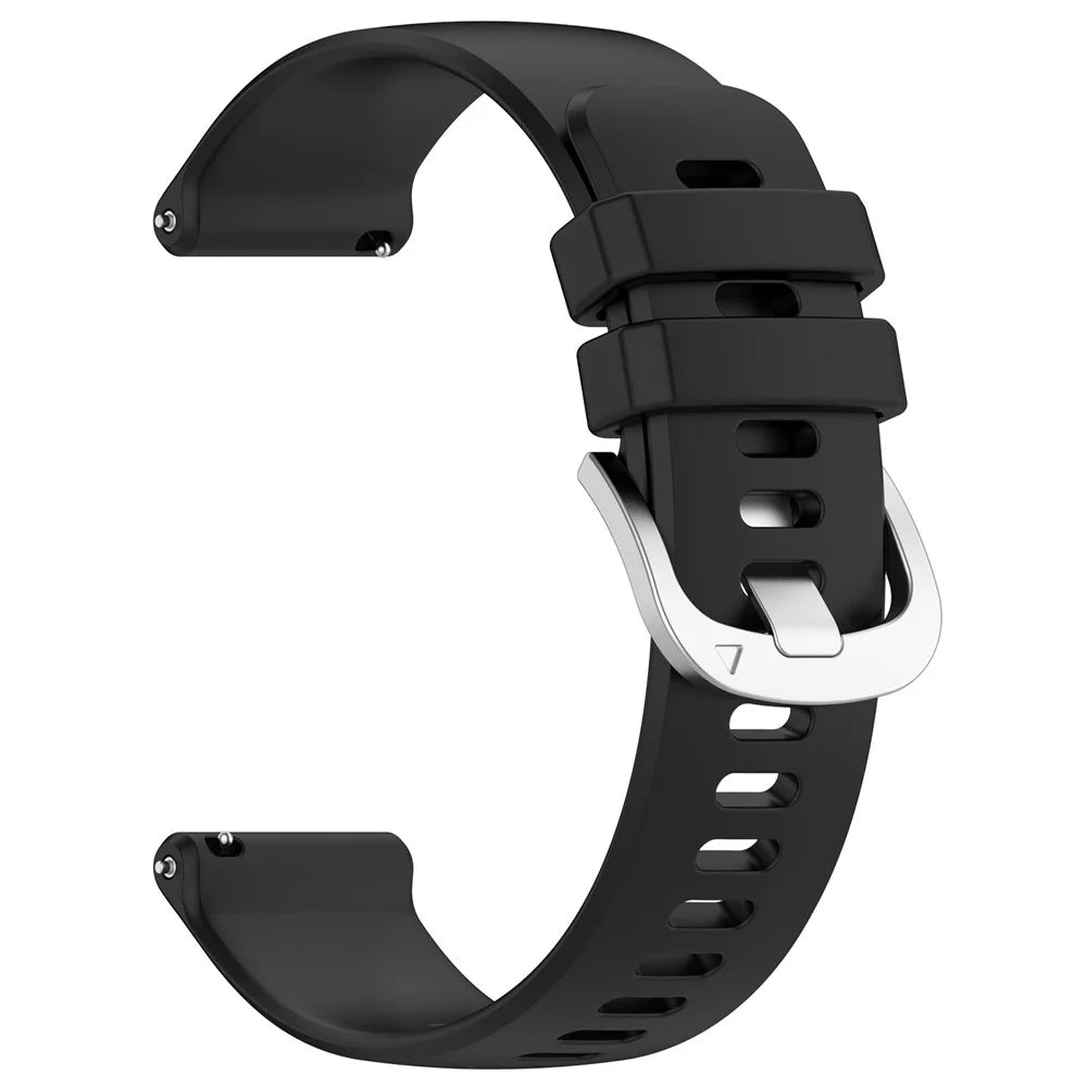 20mm Glossy Watch Band for Garmin Forerunner 570 42mm / Forerunner 245 / Approach S50 Adjustable Silicone Strap - Black - 2