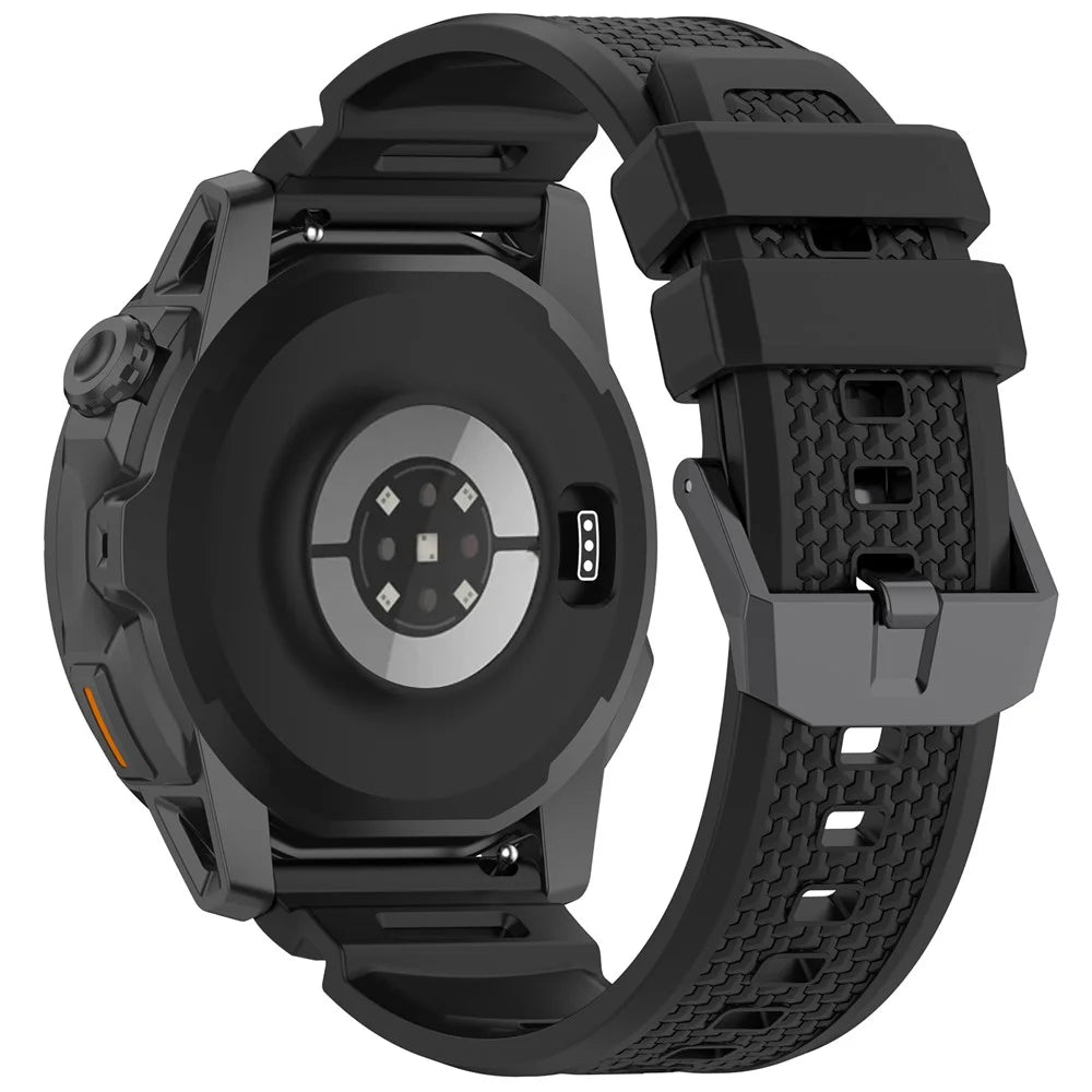 24mm Armor Watch Band for Coros Nomad / Garmin Venu X1 / TicWatch Atlas Adjustable Silicone Strap - Black - 1