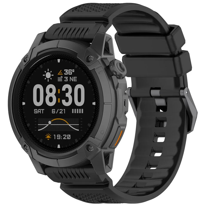 24mm Armor Watch Band for Coros Nomad / Garmin Venu X1 / TicWatch Atlas Adjustable Silicone Strap - Black - 4