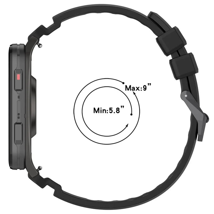 24mm Armor Watch Band for Coros Nomad / Garmin Venu X1 / TicWatch Atlas Adjustable Silicone Strap - Black - 6