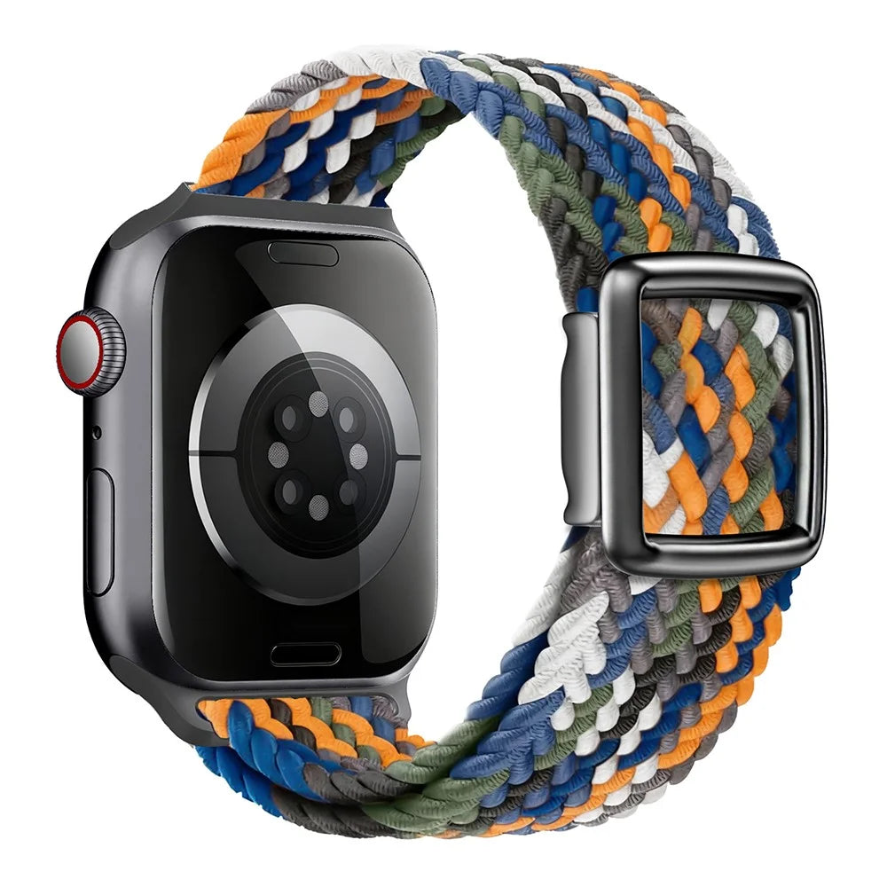 Magnetic Nylon Band for Apple Watch Ultra 3 2 1 49mm  /  Series 11 10 46mm  /  9 8 7 45mm  /  SE3 SE2 SE 6 5 4 44mm  /  3 2 1 42mm Adjustable Braided Watch Strap - Multi-color - 1