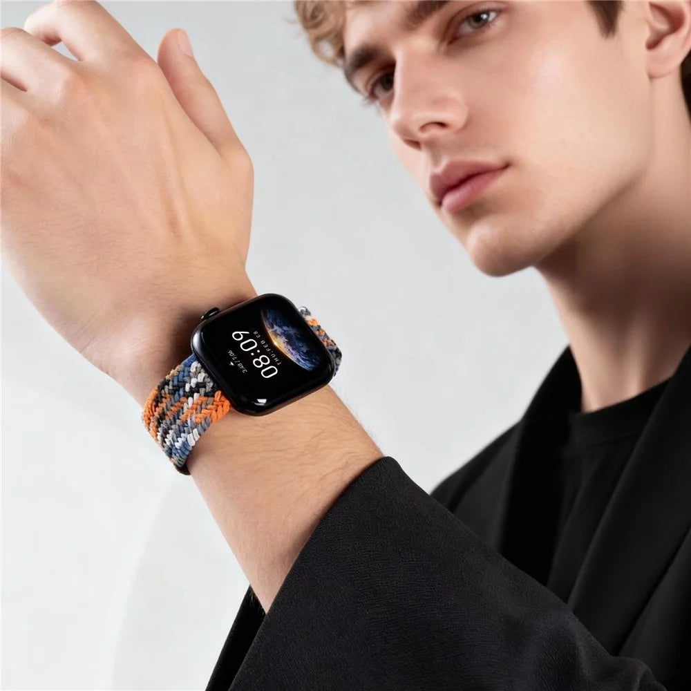 Magnetic Nylon Band for Apple Watch Ultra 3 2 1 49mm  /  Series 11 10 46mm  /  9 8 7 45mm  /  SE3 SE2 SE 6 5 4 44mm  /  3 2 1 42mm Adjustable Braided Watch Strap - Multi-color - 6