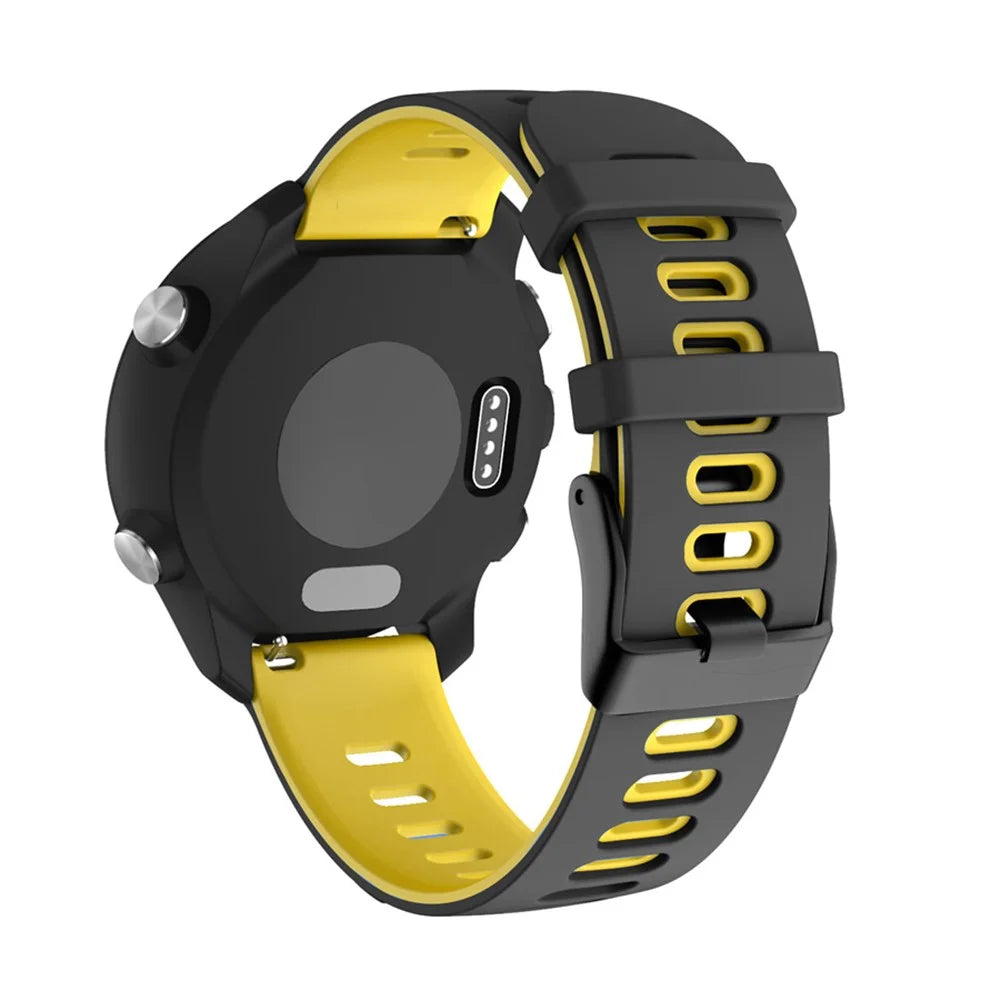22mm Bi-Color Silicone Watchband Strap Replacement Wrist Strap for Xiaomi Haylou RT LS05s/RS3 LS04 - Black/Yellow - 1