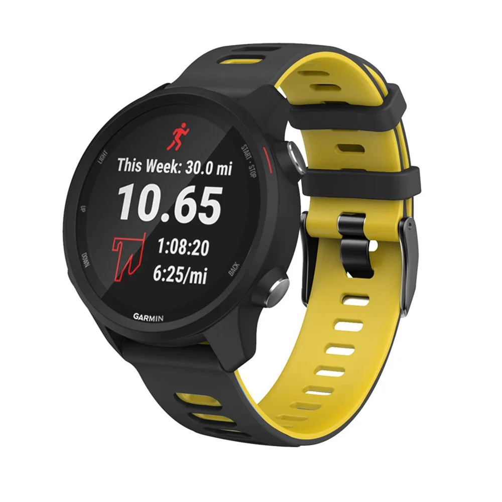 22mm Bi-Color Silicone Watchband Strap Replacement Wrist Strap for Xiaomi Haylou RT LS05s/RS3 LS04 - Black/Yellow - 2