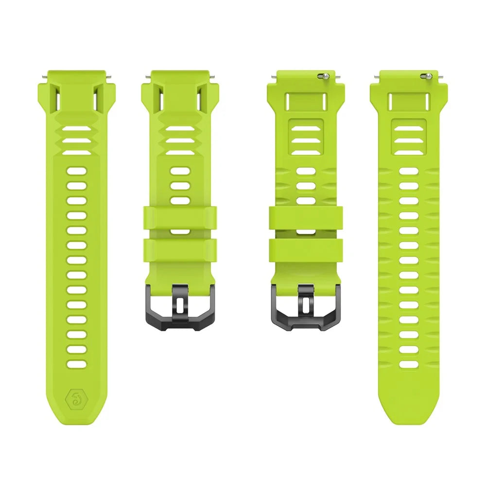 Solid Color Silicone Strap for Huami Amazfit T-Rex 3 Pro 44mm Breathable Anti-Slip Sport Watch Band - Light Green - 6