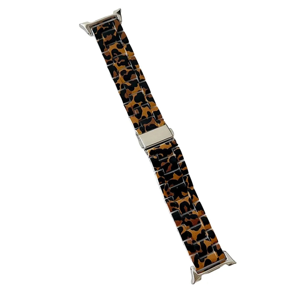Leopard Pattern PC Watch Band for Samsung Galaxy Watch8 44mm / 40mm / 8 Classic 46mm Replacement Strap with Metal Buckle - Brown - 1