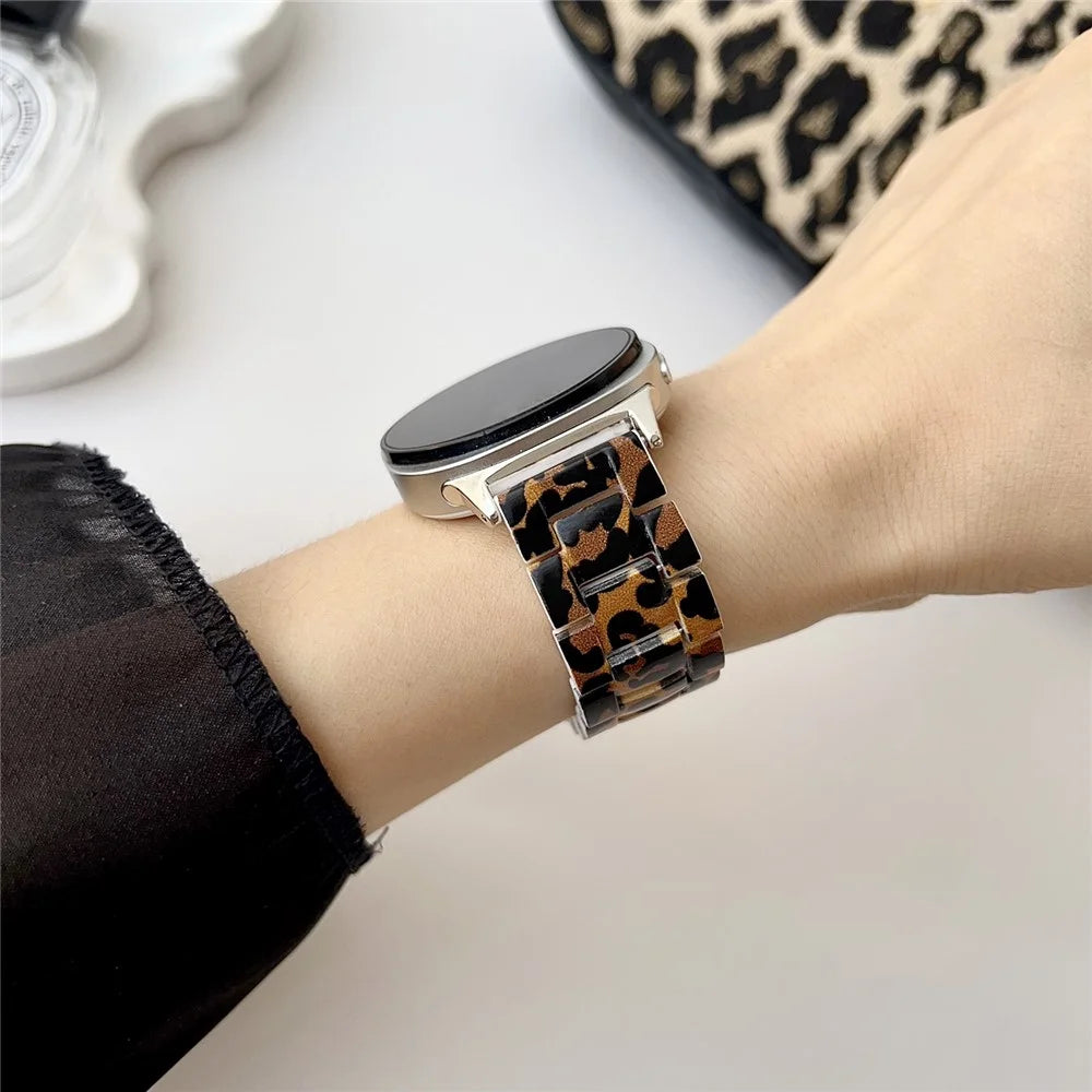 Leopard Pattern PC Watch Band for Samsung Galaxy Watch8 44mm / 40mm / 8 Classic 46mm Replacement Strap with Metal Buckle - Brown - 2