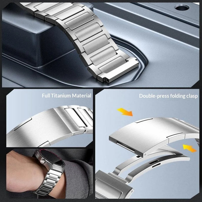 22mm Full Removable Metal Strap for Huawei Watch GT 6 Pro 46mm / Oppo Watch X / X2 / 4 Pro One-Bead Titanium Watch Band - Silver - 4
