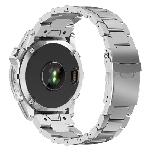 22mm Quick Release Watch Band for Garmin Fenix 8 Pro AMOLED 47mm / 8 47mm / Fenix E 47mm Titanium Alloy Strap with Double-Fold Buckle - Silver - 1