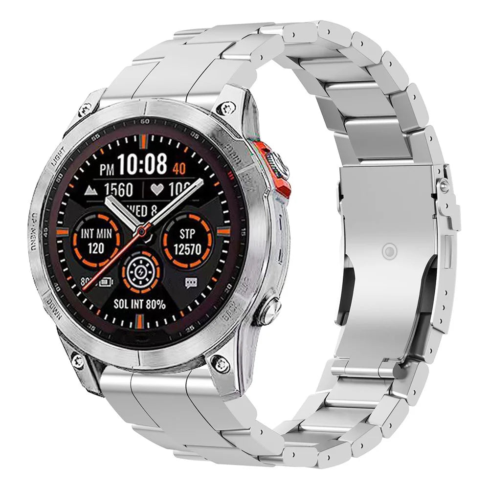 22mm Quick Release Watch Band for Garmin Fenix 8 Pro AMOLED 47mm / 8 47mm / Fenix E 47mm Titanium Alloy Strap with Double-Fold Buckle - Silver - 2