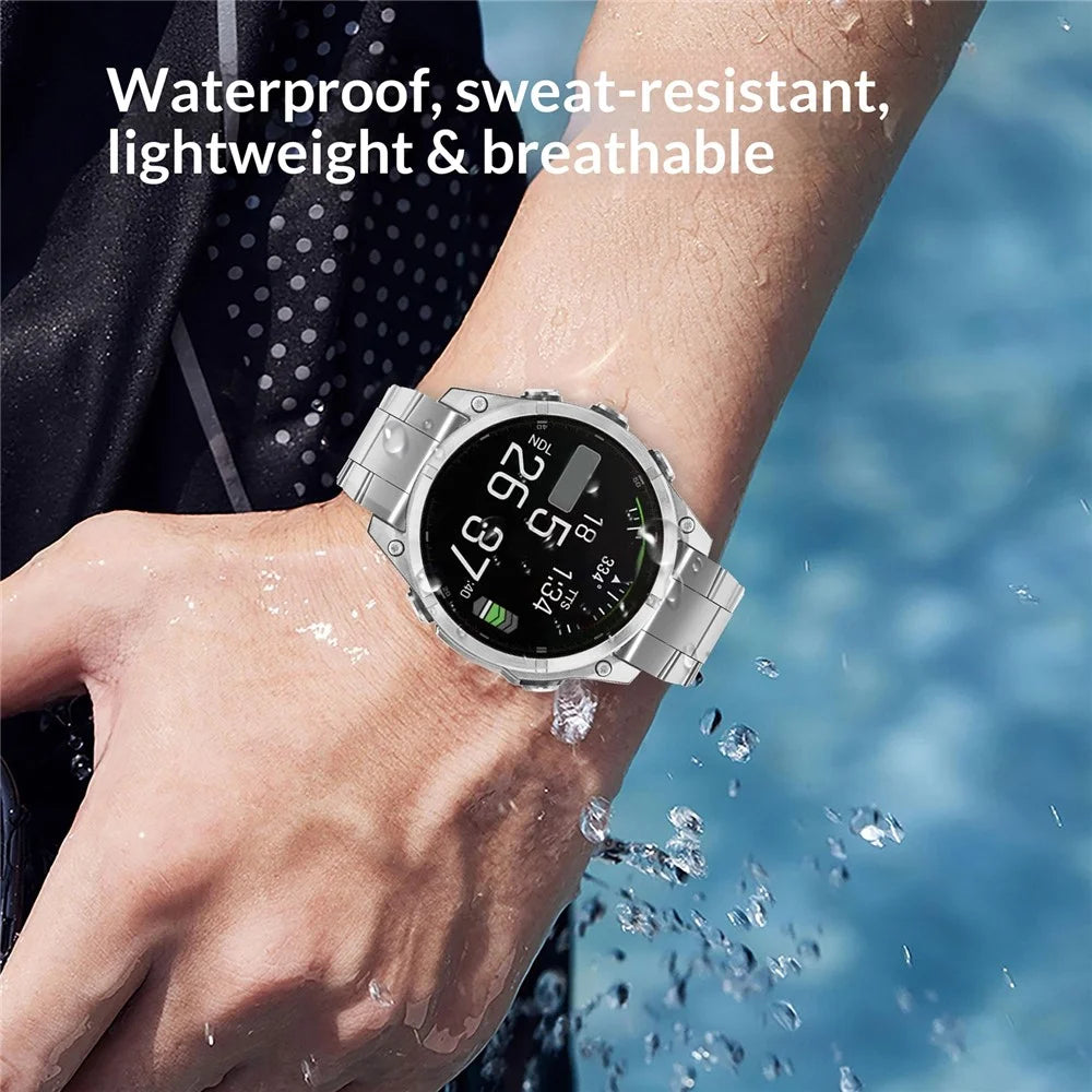 26mm Quick Release Watch Band for Garmin Fenix 8 Pro MicroLED 51mm / 8 Pro AMOLED 51mm / Enduro 3 / 2 Titanium Alloy Strap with Double-Fold Buckle - Silver - 6