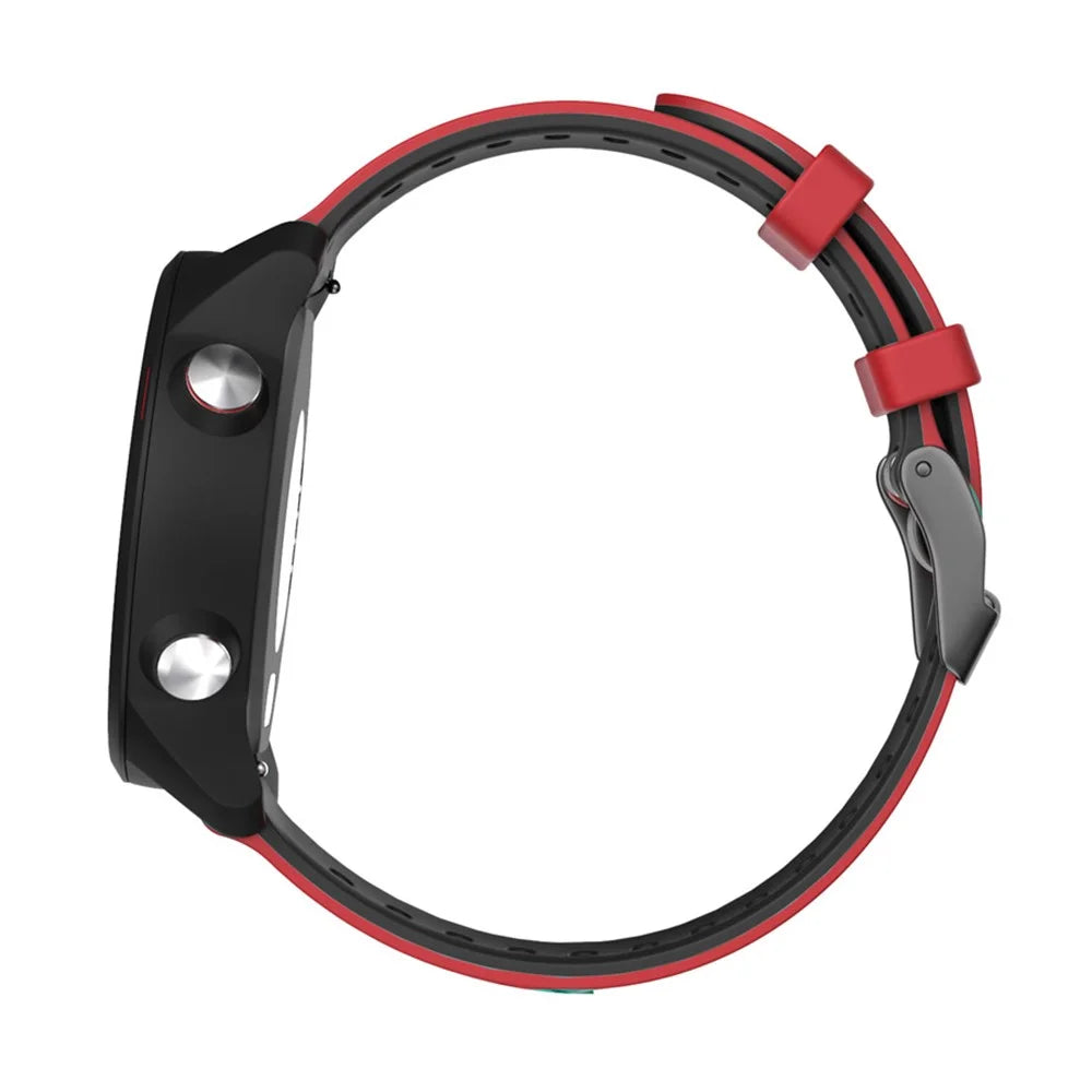 Dual Color Adjustable Soft Silicone Watch Band Strap 20mm for Samsung Galaxy Watch4 Classic 46mm 42mm/Galaxy Watch4 44mm 40mm/Garmin vivoactive 3/venu - Red / Black - 4