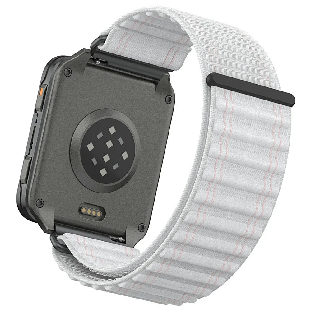 Wave Design Nylon Strap for Garmin Venu X1 Quick Release Breathable Smart Watch Band - White - 1