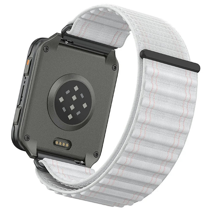 Wave Design Nylon Strap for Garmin Venu X1 Quick Release Breathable Smart Watch Band - White - 1