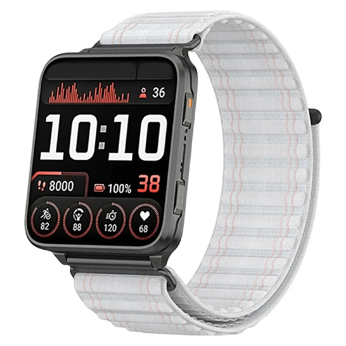 Wave Design Nylon Strap for Garmin Venu X1 Quick Release Breathable Smart Watch Band - White - 2