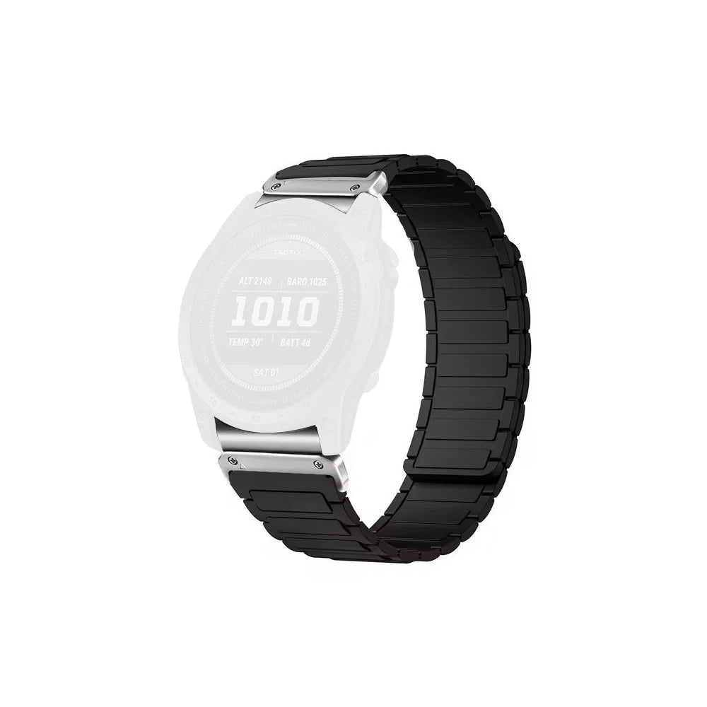 20mm Quick Release Magnetic Silicone Band for Garmin Fenix 8 43mm / Descent MK3 / MK3i Dual Color Watch Strap - Black / Silver - 1