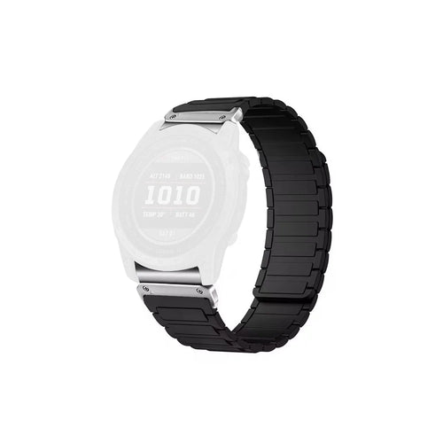 20mm Quick Release Magnetic Silicone Band for Garmin Fenix 8 43mm / Descent MK3 / MK3i Dual Color Watch Strap - Black / Silver - 1