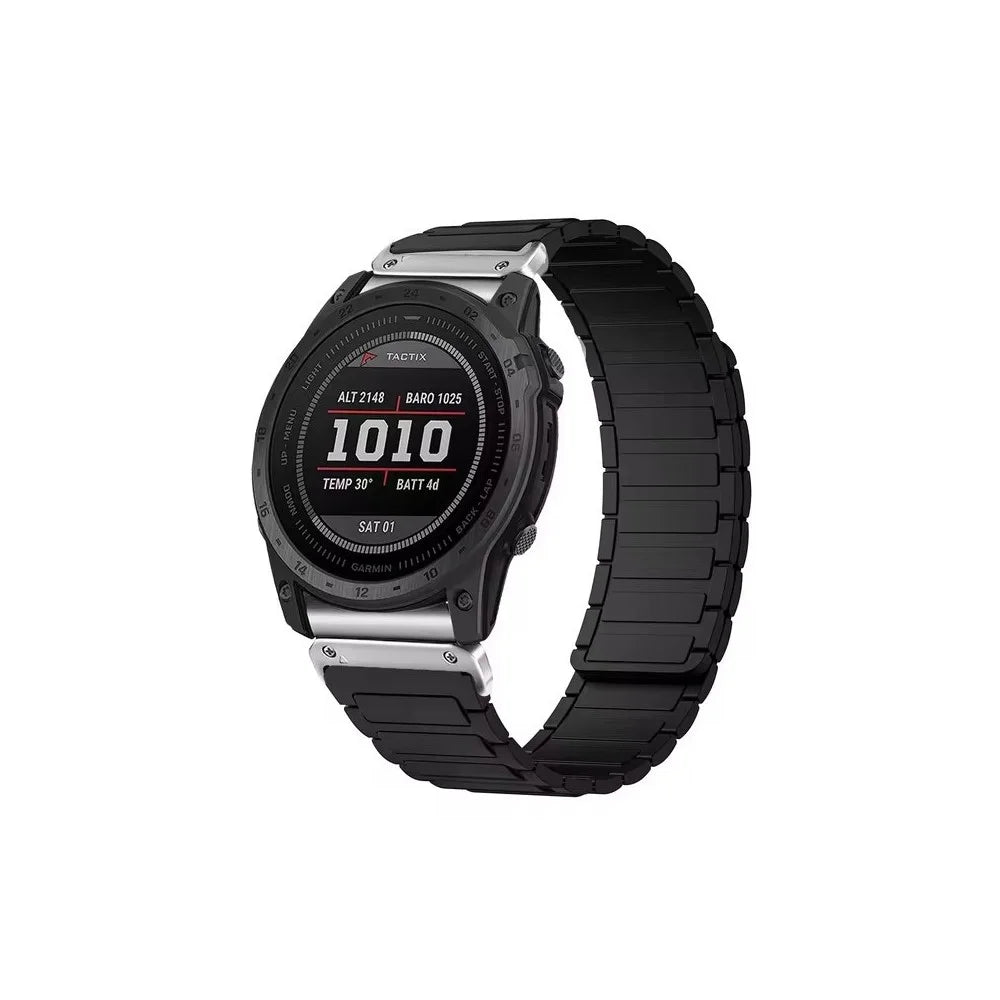 20mm Quick Release Magnetic Silicone Band for Garmin Fenix 8 43mm / Descent MK3 / MK3i Dual Color Watch Strap - Black / Silver - 2