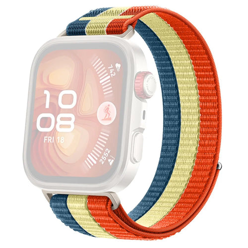 Colored Loop Nylon Strap for Huawei Watch Fit 4 Pro / Fit 4 / Fit 3 Magic Tape Closure Watch Band - Multi-color - 1