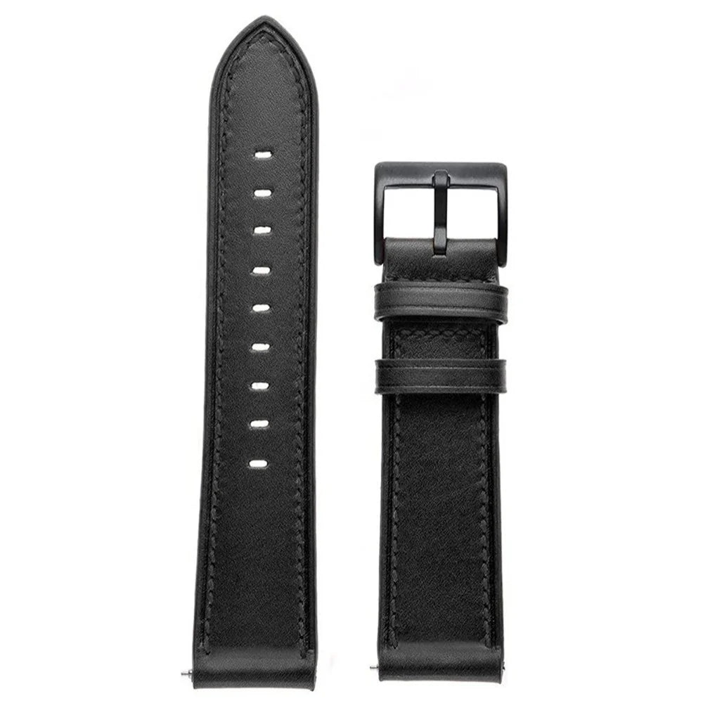 20mm Solid Color Stitching Watch Band for Garmin Venu 2 Plus  /  Venu  /  Sq 2  /  Sq Fiber Leather Strap - Black - 3
