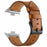Fiber Leather Watch Band for Xiaomi Smart Band 10 Pro / 9 Pro / 8 Pro / Redmi Watch 6 / 5 / 4 Stitching Line Quick Release Replacement Strap - Brown - 1