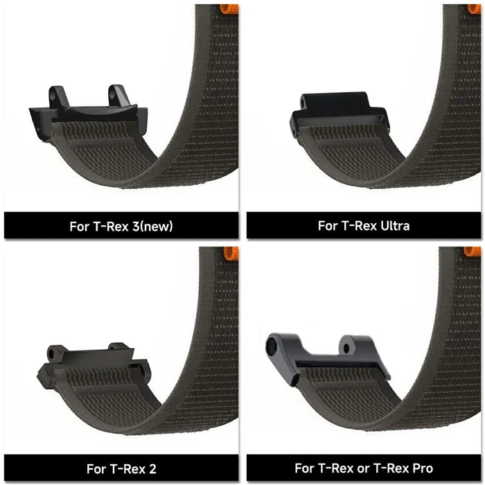 Fiber Leather Watch Band for Huami Amazfit T-Rex 2 Stitching Line Quick Release Replacement Strap - Black - 5