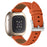 Litchi Textured Genuine Leather Strap for Fitbit Versa 4 / Sense 2 Pointed-End Watch Band with Silver Buckle - Orange - 1