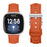 Litchi Textured Genuine Leather Strap for Fitbit Versa 4 / Sense 2 Pointed-End Watch Band with Silver Buckle - Orange - 2