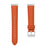 Litchi Textured Genuine Leather Strap for Fitbit Versa 4 / Sense 2 Pointed-End Watch Band with Silver Buckle - Orange - 4