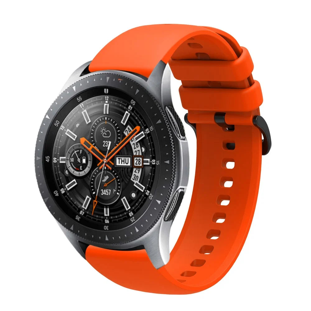 Sporty Waterproof Watch Band Premium Universal Silicone Rubber 22mm Replacement Straps with Black Buckle for Huawei Watch 3 / Samsung Gear S3 Frontier / S3 Classic - Orange - 2
