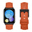 Litchi Textured Genuine Leather Strap with Electroplated Buckle for Xiaomi Smart Band 10 Pro / 9 Pro / 8 Pro / Redmi Watch 6 / 5 / 4 Pointed-End Watch Band - Orange / Black - 2