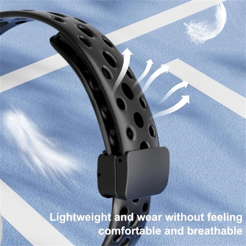 Magnetic Silicone Strap for Xiaomi Smart Band 10 / 9 / 8 Breathable Replacement Watch Band - Black - 4