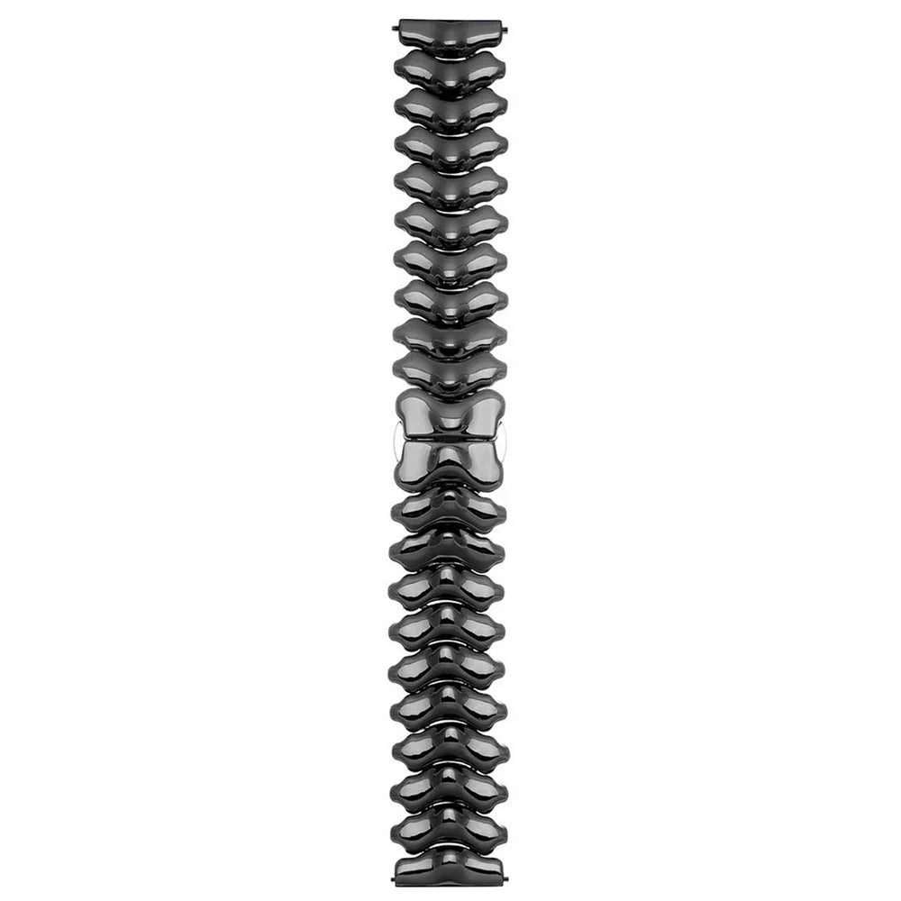 22mm Spine Design Zinc Alloy Strap for Huawei Watch GT 6 / 5 / 5 Pro / 4 46mm Watch Band with Butterfly Clasp - Black - 1