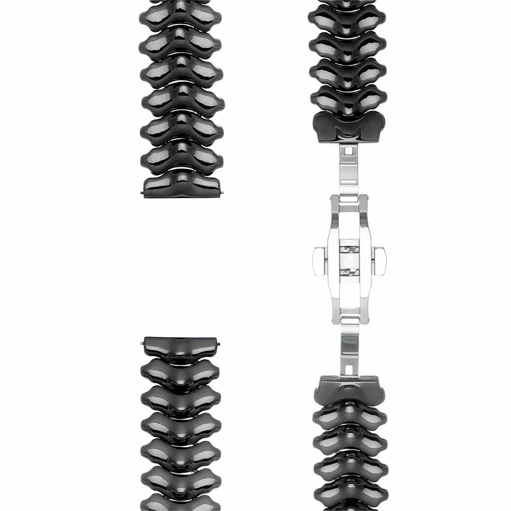 22mm Spine Design Zinc Alloy Strap for Huawei Watch GT 6 / 5 / 5 Pro / 4 46mm Watch Band with Butterfly Clasp - Black - 3