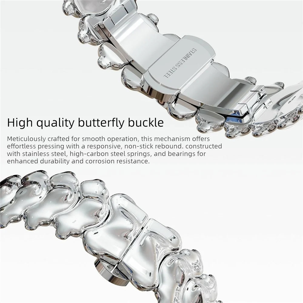 22mm Spine Design Zinc Alloy Strap for Huawei Watch GT 6 / 5 / 5 Pro / 4 46mm Watch Band with Butterfly Clasp - Black - 5