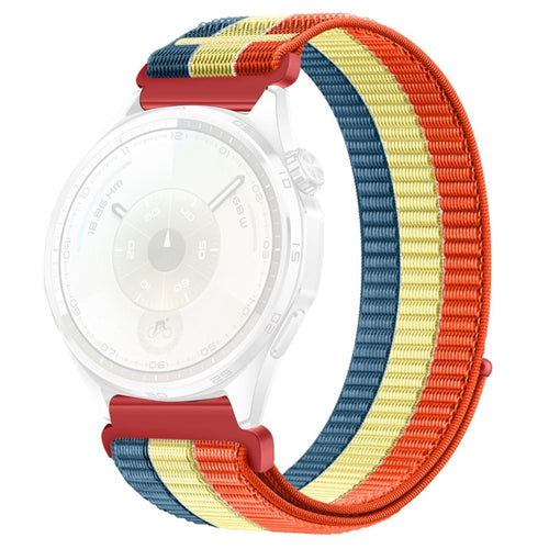 22mm Colored Loop Nylon Strap for Huawei Watch GT 6 / 5 / 5 Pro / 4 46mm Magic Tape Closure Watch Band - Multi-color - 1