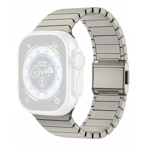 Replacement Band for Apple Watch Ultra 3 2 1 49mm  /  Series 11 10 46mm  /  9 8 7 45mm  /  SE3 SE2 SE 6 5 4 44mm  /  3 2 1 42mm Stainless Steel Watch Strap - Titanium - 1