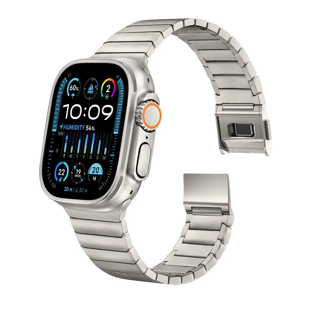 Replacement Band for Apple Watch Ultra 3 2 1 49mm  /  Series 11 10 46mm  /  9 8 7 45mm  /  SE3 SE2 SE 6 5 4 44mm  /  3 2 1 42mm Stainless Steel Watch Strap - Titanium - 3