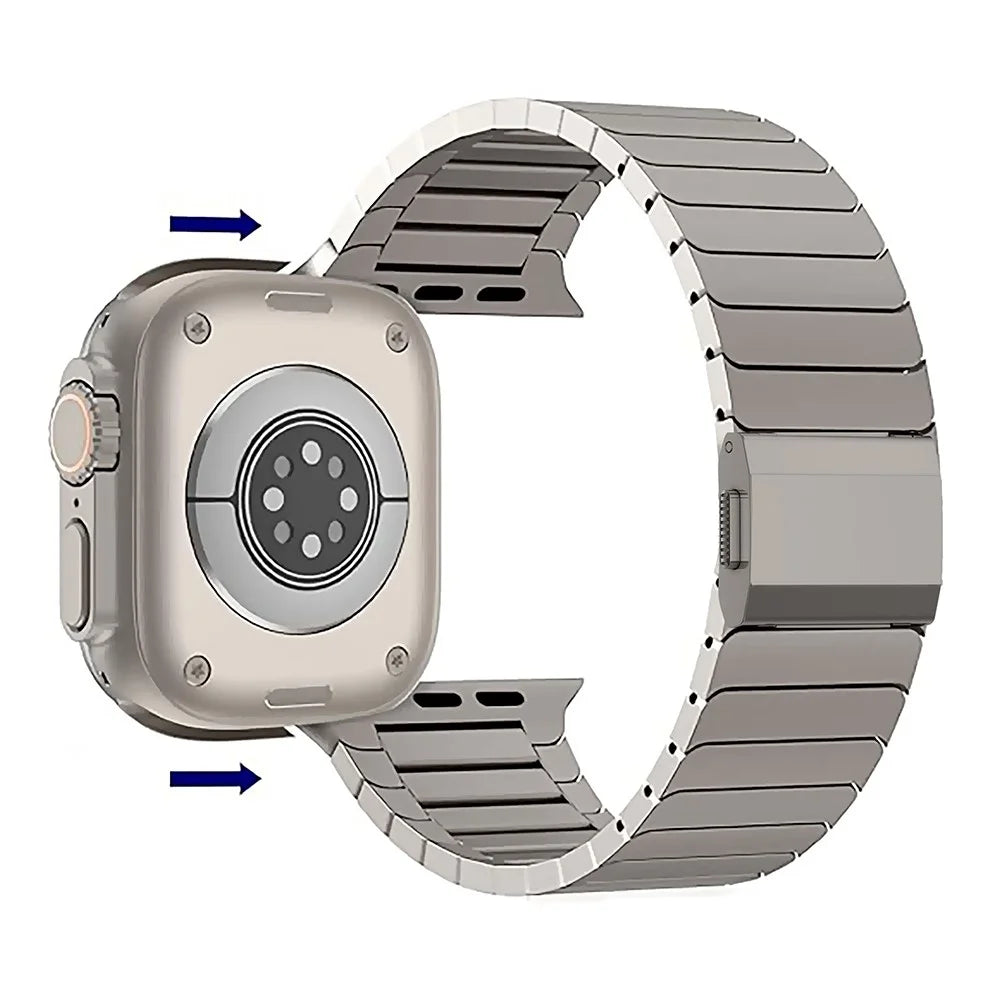 Replacement Band for Apple Watch Ultra 3 2 1 49mm  /  Series 11 10 46mm  /  9 8 7 45mm  /  SE3 SE2 SE 6 5 4 44mm  /  3 2 1 42mm Stainless Steel Watch Strap - Titanium - 7