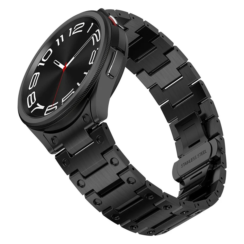 Mechanical Style Metal Strap for Samsung Galaxy Watch7 / 6 / 5 / 4 40mm 44mm Watch Band with Butterfly Clasp - Black - 4