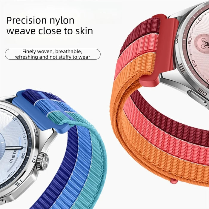 20mm Colored Loop Nylon Strap for Samsung Galaxy Watch7 / 6 44mm / 40mm / 6 Classic 43mm / 47mm Magic Tape Closure Watch Band - Blue - 3