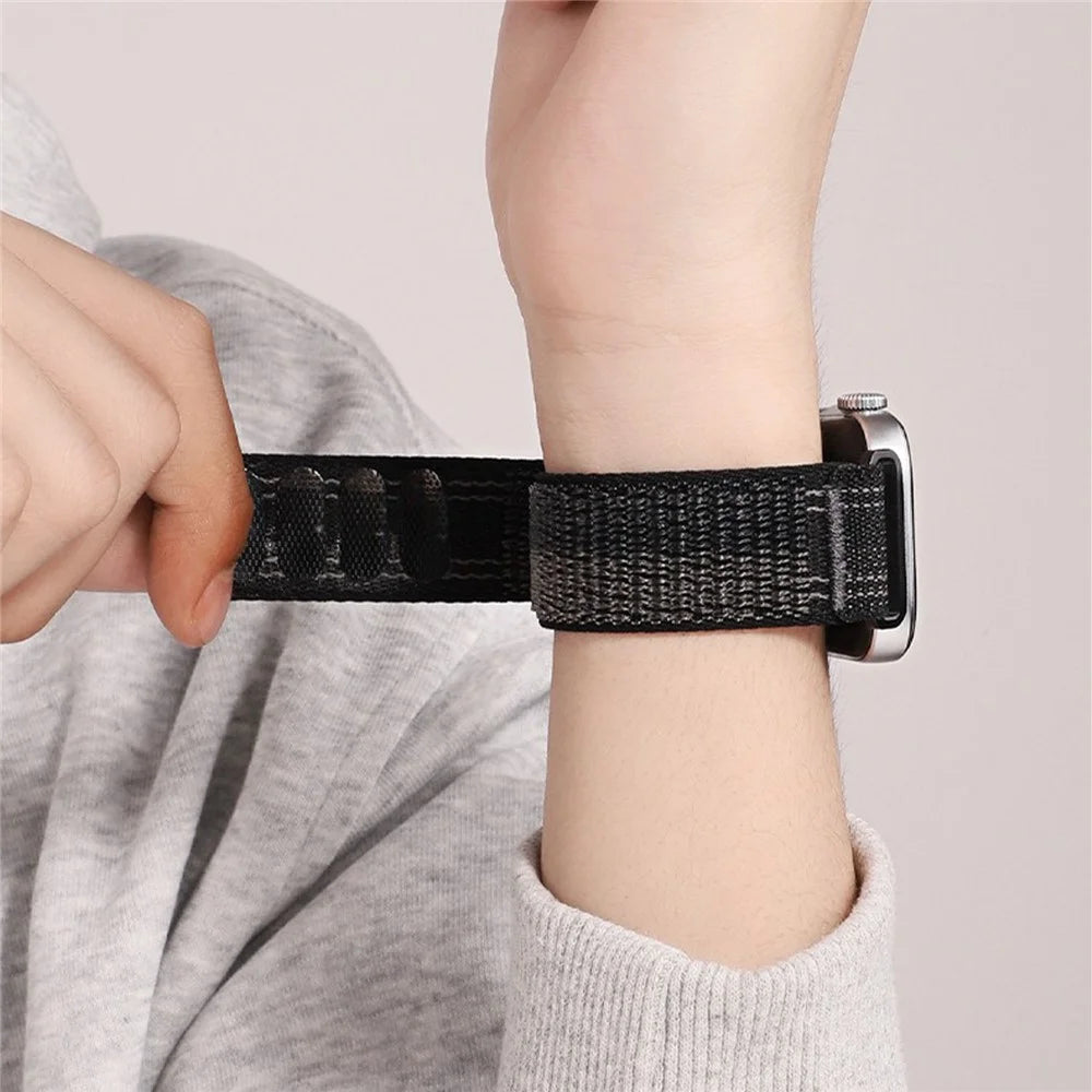 Woven Nylon Watch Band for Huawei Watch Fit 4 Pro / Fit 4 / Fit 3 Breathable Magic Tape Closure Replacement Strap - Sapphire - 5